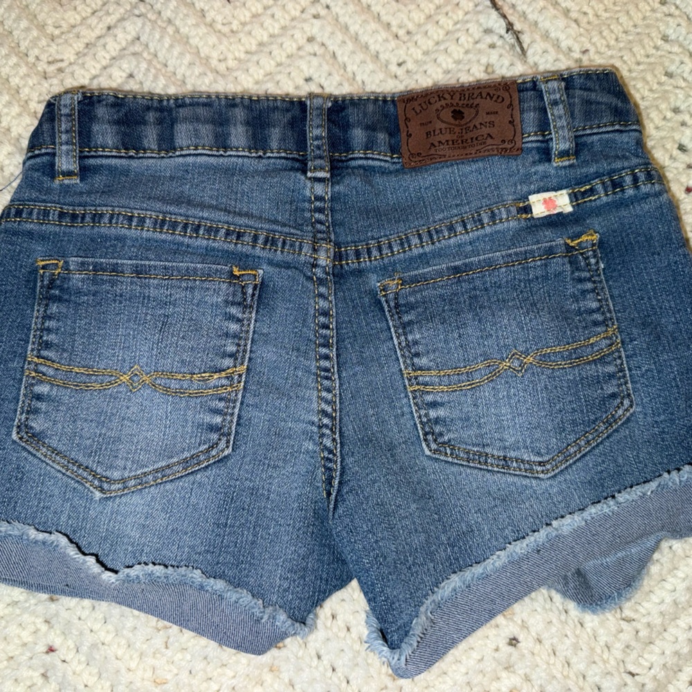 Lucky Brand Girls Blue Denim Shorts adjustable waist size girls 8